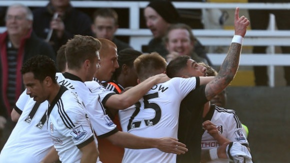 Ashkan Dejagah celebrates scoring Fulham's winner against Newcastle United.