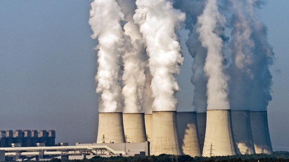 Smoke rises from factories in Germany