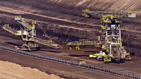 The strip mine is pictured in Jaenschwalde, Germany