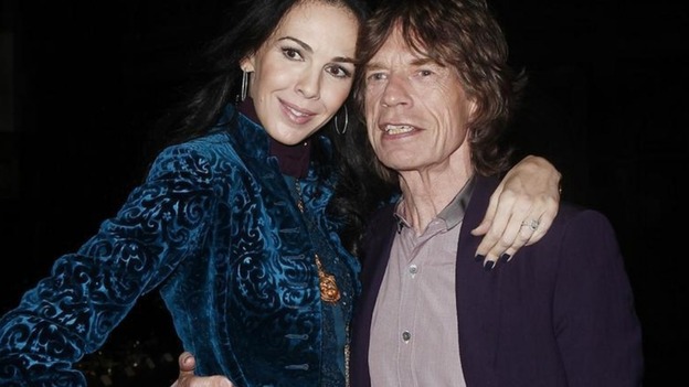 Musician Mick Jagger and designer L'Wren Scott.