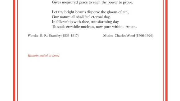 The Litany of Prayer and Thanksgiving