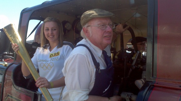 Torchbearer Elin Owen on the Ffestiniog Railway