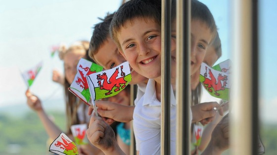 Olympic torch travelling through Wales