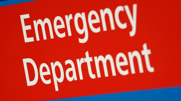 General view of signage for an Emergency Department.