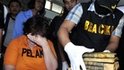 Lindsay June Sandiford is seen at a news conference at the Customs Office at Ngurah Rai International Airport in Bali