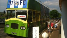 Parade bus outside the Galpharm
