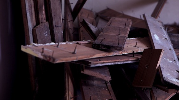 Floorboards stacked up
