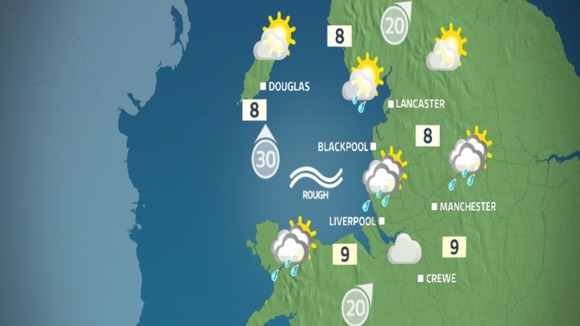 Friday afternoon weather map for the NW