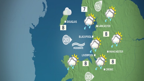 Saturday afternoon's weather map