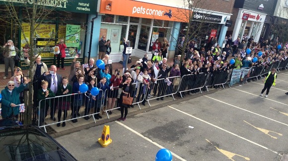 Crowds line the route in Sevenoaks to greet Lizzy Yarnold