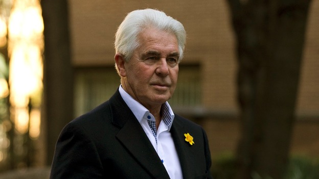 Max Clifford pictured arriving at Southwark Crown Court in London this morning.