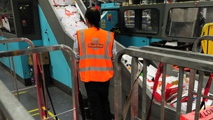 Royal Mail staff sort post at Nottingham Mail Centre.