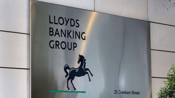 File photo of Lloyds Banking Group sign.