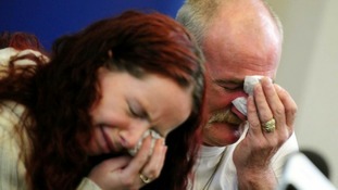 Mick Philpott and wife Mairead speak at a press conference on May 16