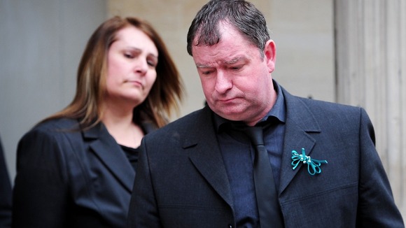Jayne and Phil Wells-Burr leave Bristol Crown Court after the conviction of their daughter's murderers.