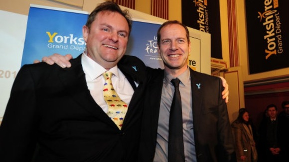 Gary Verity (left) with Tour organiser Christian Prudhomme