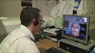 Medic conducting Skype call with patient
