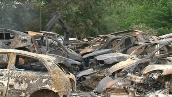 burnt out cars