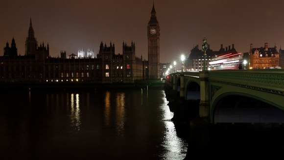 The Houses of Parliament during Earth Hour