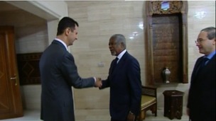 Kofi Anna meets President Assad