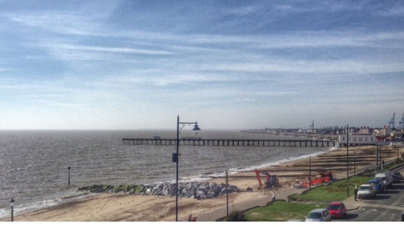Felixstowe seafront in the March sunshine