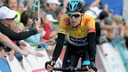 Team Sky's Sir Bradley Wiggins reaches the summit of the climb at Haytor. Stage 6 of the 2013 Tour of Britain ran from Sidmouth to Haytor.