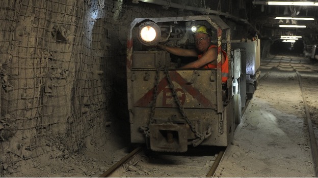 A miner at work at Thoresby colliery in November last year