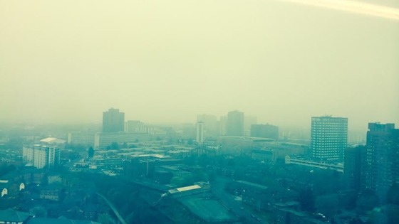 View from the top of The Cube building in Birmingham