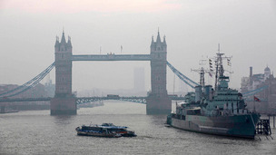 Smog blanketed the London skies on Thursday.