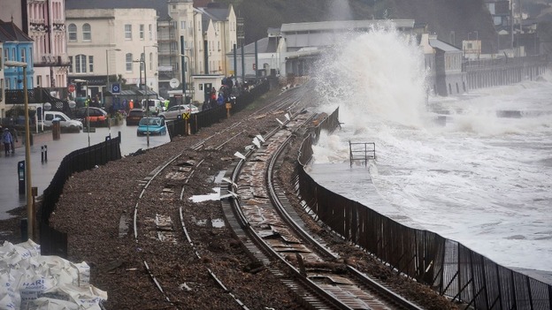 Then: the Dawlish line on 5th February this year.