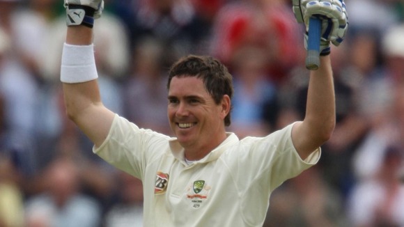 Marcus North celebrates a century for Australia