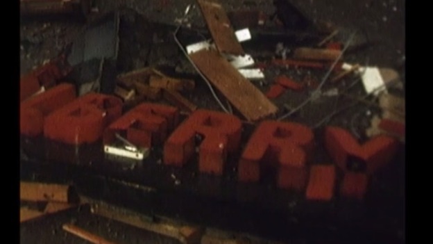 The wreckage of the Mulberry Bush pub - one of the bomb targets