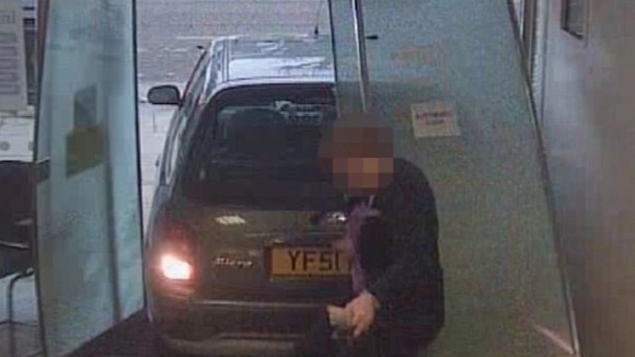 Wayne Colligan smashed his Nissan Micra into the Halifax building society in Welwyn Garden City.