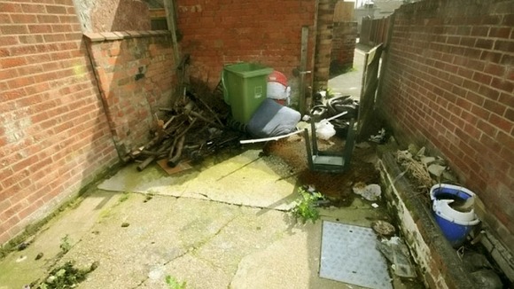 The home comes with a yard.