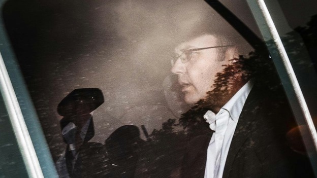 Andy Coulson arrives at Govan Police Station for questioning.