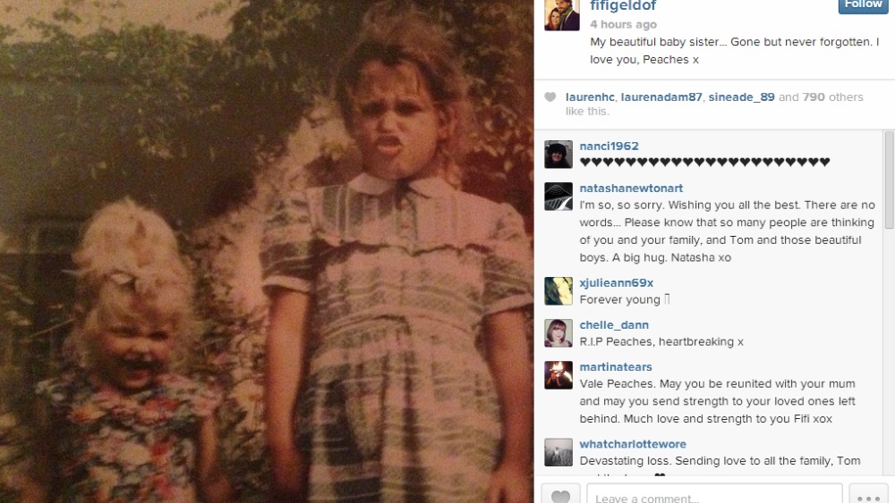 Peaches' sister pays Instagram tribute I love you ITV News