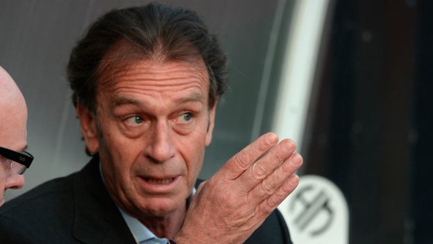 Massimo Cellino on the bench before the game at Watford