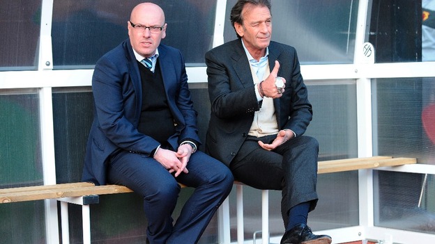 A thumbs up from the owner with manager McDermott