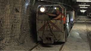 A miner at work at Thoresby colliery in November last year