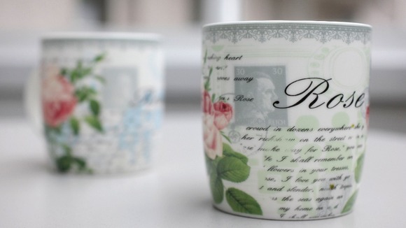 Mugs printed with Hitler's face.