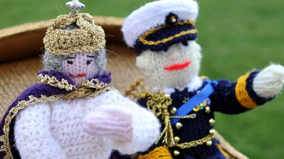 The Queen and Prince Philip made of wool