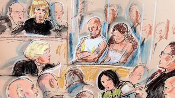 Court sketch showing Michael and Mairead Philpott