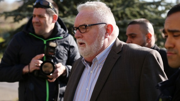 Paul Flowers arriving at Stainbeck Police Station to answer bail.