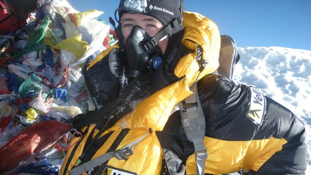 Matthew Dieumegard-Thornton on top of Mount Everest