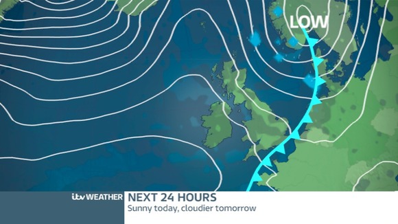 A Cold Front will allow the cloud to build over the next 24 hours