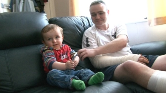 Jamie recovering with his son