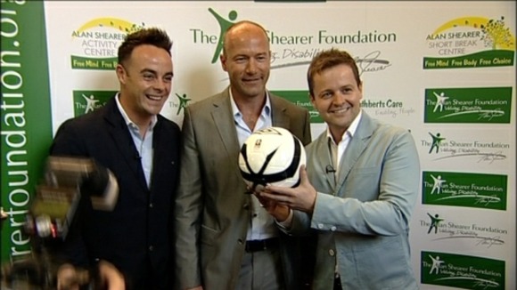 Alan Shearer launches his foundation with the help of Ant and Dec