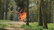 Car catches fire in Longleat lion enclosure