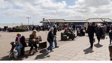 people on the seafront at Bridlington