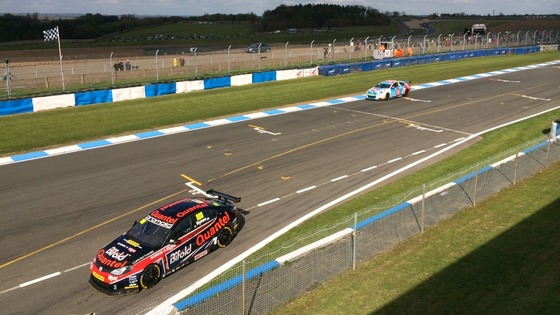 BTCC qualifying action form Donington Park today.